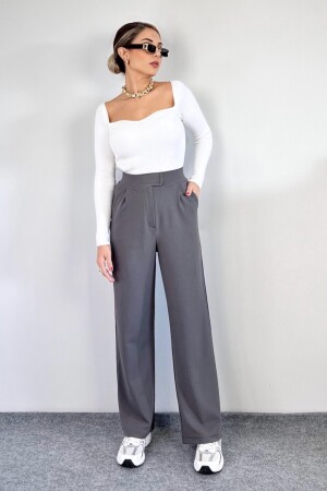 Line Damen-Palazzo-Hose aus Lycra mit Klettverschluss in Anthrazit - 3