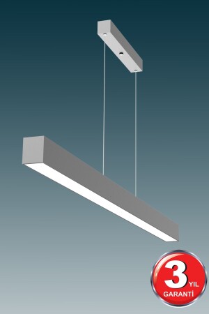 Lineer 120cm ( Gri Kasa, Gün Işığı ) Ledli Sarkıt Modern Led Avize, Salon, Mutfak, Masa Üstü Avize Lineer-120 Gri 4000K - 4