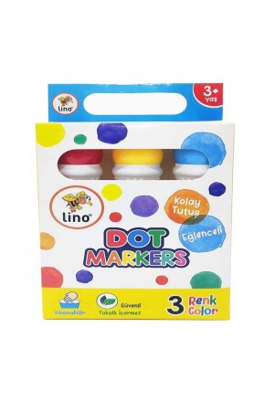 Lıno Dot Markers 3 Lü Yıkanabilir Boya Ln-603 LN-603 - 5