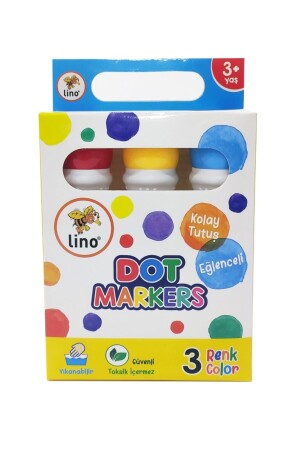Lıno Dot Markers 3 Lü Yıkanabilir Boya Ln-603 LN-603 - 1