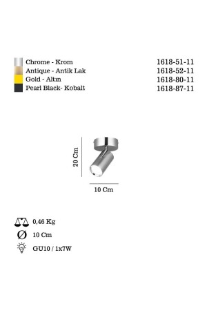 Lıpale Tekli Kobalt Plafonyer 1xgu10 1618-87-11 - 5