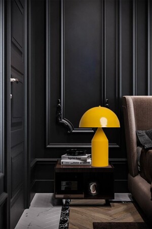 Lipeo gelbe Tischlampe, moderne Wohnbeleuchtung, Metall-Kopfteil, Nachttischlampe, Leselampe, BMM6801 - 2