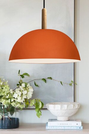 Lipeo Orange Kronleuchter Holzkopf Einzelne Hängelampe Wohnzimmer Küche Friseur Café Lampe Dekorativ BMM7080XXXA - 1