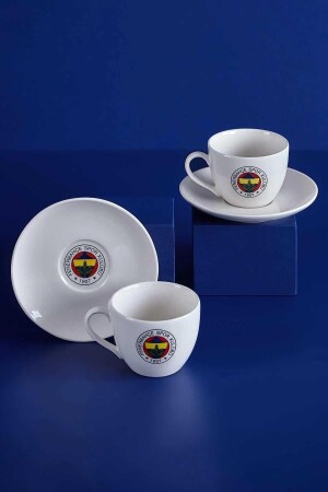 مجموعة مرخصة من 2 كوبات شاي من البورتسلين DLK-0058 - Fenerbahçe
