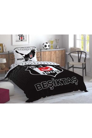 Lisanslı Beşiktaş Marşlı Logo Tek Kişilik Nevresim Takımı Emh D28682475011242 - 1