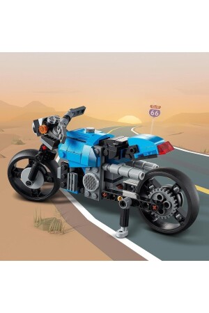Lisanslı Creator 3'ü 1 Arada Süper Motosiklet Çocuklar Için Oyuncak Motosiklet Yapım Seti (236parça) RS-L-31114 - 4