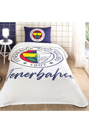 Lisanslı Fenerbahçe Yarım Logo Tek Kişilik Pamuk Pike Takımı - 1