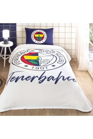 Lisanslı Fenerbahçe Yarım Logo Tek Kişilik Pamuk Pike Takımı - Taç