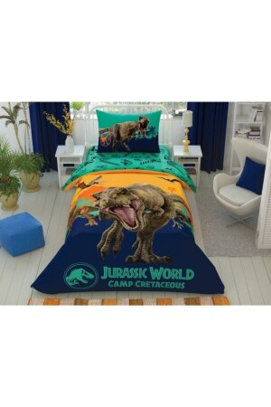 Lisanslı Jurassic World Camp Tek Kişilik Nevresim Takım - - 1