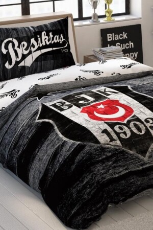 Lisanslı Nevresim Takımı Tek Kişilik Beşiktaş Wooden Logo TYC00371588405 - 2