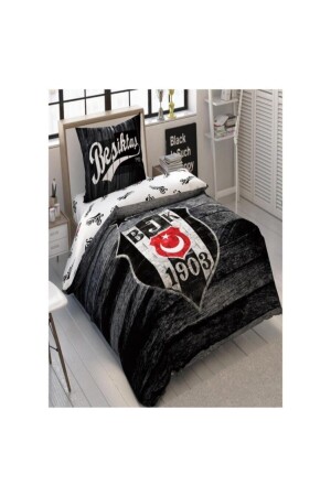 Lisanslı Nevresim Takımı Tek Kişilik Beşiktaş Wooden Logo TYC00371588405 - 3