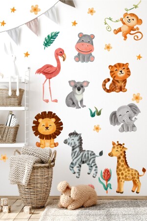 Little Safari Cute Animals Ii Aquarellglas, Schrank, Türaufkleber, Kinderzimmer-Wandaufkleber ardu000000214 - 5