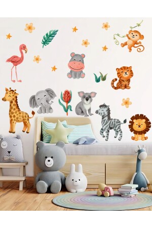 Little Safari Cute Animals Ii Aquarellglas, Schrank, Türaufkleber, Kinderzimmer-Wandaufkleber ardu000000214 - 6