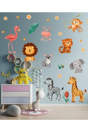 Little Safari Cute Animals Ii Aquarellglas, Schrank, Türaufkleber, Kinderzimmer-Wandaufkleber ardu000000214 - 8