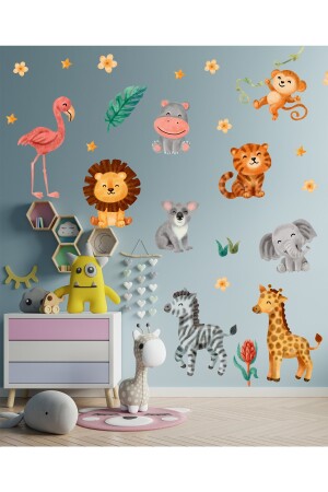 Little Safari Cute Animals Ii Aquarellglas, Schrank, Türaufkleber, Kinderzimmer-Wandaufkleber ardu000000214 - 6