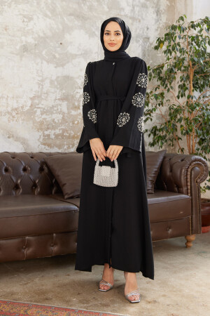 Liva Abaya mit Steinärmeln – Schwarz - 2