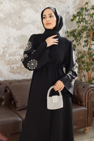 Liva Abaya mit Steinärmeln – Schwarz - 3