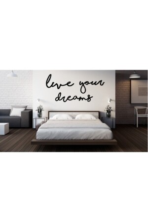 Live Your Dreams Ahşap Duvar Yazısı- Dekoratif Duvar Süsü - Keskin Ant Bıçak