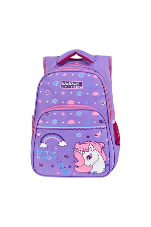 Lizenzierter lilafarbener Mädchen-Grundschulrucksack und Lunchbox mit „Little Horse“-Muster und lilafarbenem Einhornmuster - 3