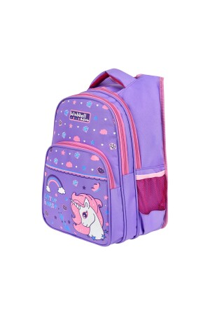 Lizenzierter lilafarbener Mädchen-Grundschulrucksack und Lunchbox mit „Little Horse“-Muster und lilafarbenem Einhornmuster - 4