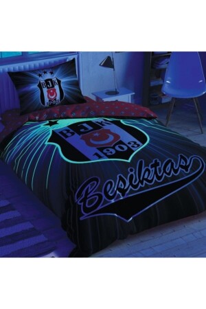 Lizenziertes Beşiktaş Light Glow Cotton Einzelbettbezug-Set ADL30202834 - 5