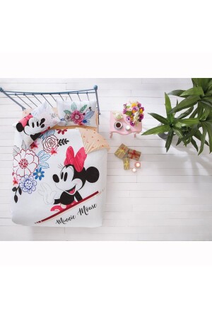 Lizenziertes Bettbezug-Set aus Baumwolle mit Minnie- und Mickey-Aquarell-Motiv 60209438 - 1