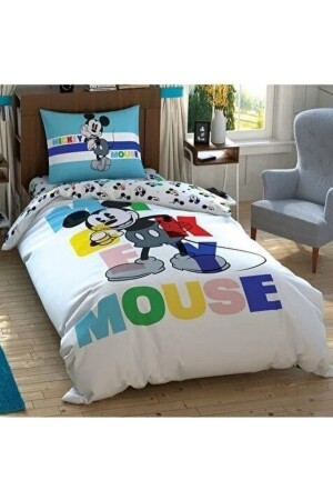 Lizenziertes Disney Mickey Color Face Einzelbettbezug-Set ADL30203692 - Taç
