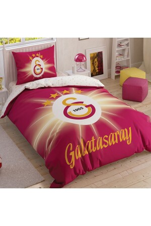 Lizenziertes Galatasaray Light Glow Baumwoll-Einzelbettbezug-Set GS. V0091 - 2