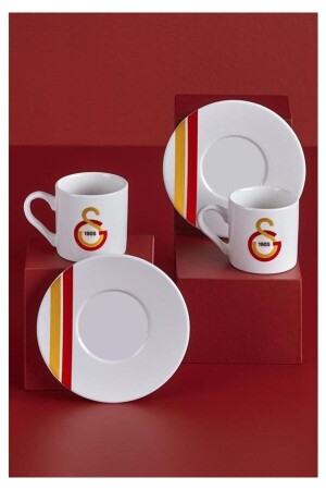 LIZENZIERTES GALATASARAY-PORZELLAN-TÜRKISCHES KAFFEEBECHER-SET FÜR 2 GS01 - 1