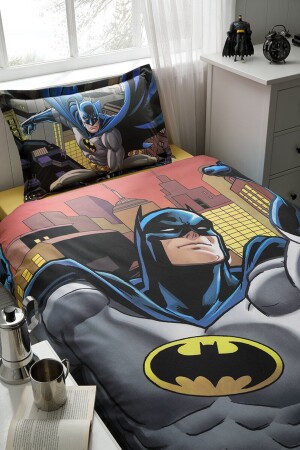 Lizenziertes Ranforce-Bettbezug-Set für Einzelbett, Batman, Gelb, 8697353450815 - 1