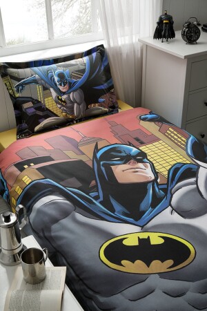 Lizenziertes Ranforce-Bettbezug-Set für Einzelbett, Batman, Gelb, 8697353450815 - 3