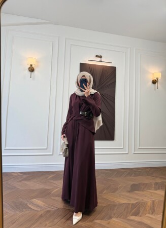 Lizge Elbise - Bordo - Nuuwears