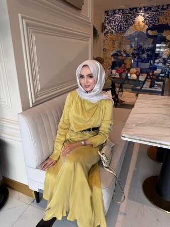 Lizge Elbise - Sarı - Nuuwears