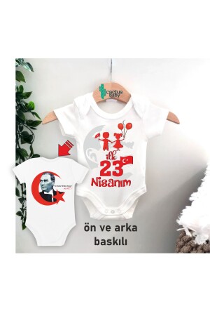 LK 23 NİSAN BAYRAM ATATÜRK YAZILI PAMUK Bebek Body Zıbın - 1