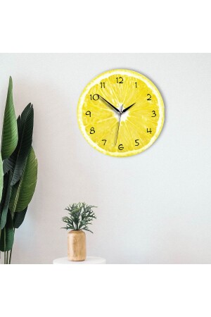 ساعة حائط المطبخ الدائري الخشبية المزخرفة مع الليمون الاهتزاز داخل lmn1 - CajuArt