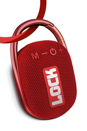 Lock Kırmızı Taşınabilir Bluetooth Hoparlör Ses Bombası Kilit Özellikli Yüksek Ses Gücü LOCK - 1