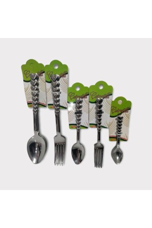 Löffel-Gabel-Set, 30-teilig, Herz (Menügabel, Dessertgabel, Löffel und Teelöffel) 3301000000306 - 1