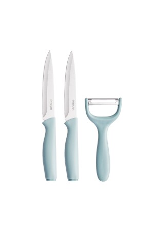 Logocity 3'lü Soyacaklı Bıçak Seti Mavi - Emsan