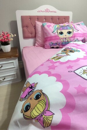 Lol Doll 100 x 200 cm Einzelbettbezug-Set mit elastischen Laken - 1