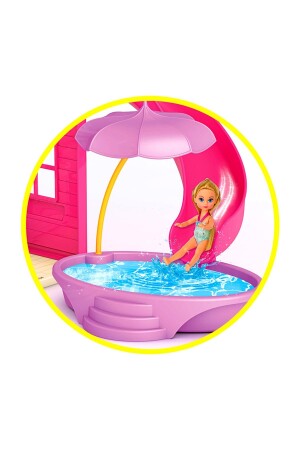 Lola'nın Tatil Evi 3 Katlı 4 Odalı Teraslı Su Kaydıraklı Barbie Bebek Evi Oyuncak Ev Seti 03742 ToXABebekEvleri - 5