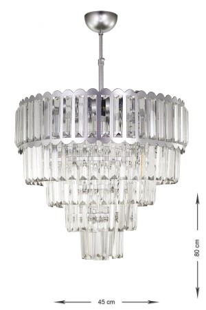 Lora 45 cm Kristallglas-Stein-Luxus-Kronleuchter – (Silber vergoldet) PH-800-45GY - 3