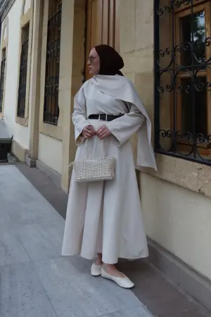 Lora Parçalı Etek Takım Bej - Nuuwears