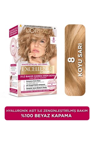 L’oréal Paris Excellence Creme 8 Koyu Sarı Saç Boyası - 1