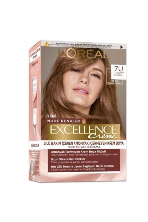 L’Oréal Paris Excellence Creme Nude Renkler Saç Boyası – 7U Nude Kumral 20000034488620 - 1