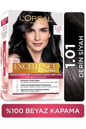 L'oréal Paris Excellence Creme Haarfärbemittel 1. 01 Tiefes, reines Schwarz - 2