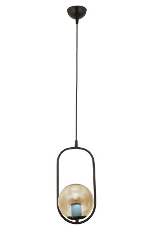 Lorin Single Black Honey Glass Moderne Pendelleuchte Küche Wohnzimmer Pendelleuchte Kronleuchter 3537-01-01-BL - 3