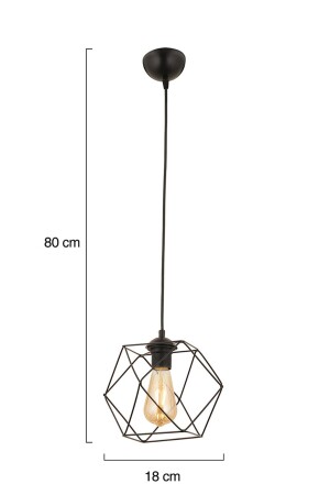 Loris Single Black Wire Pendelleuchte Moderne Pendelleuchte Küche Wohnzimmer Pendelleuchte Kronleuchter 3567-01-BL - 7