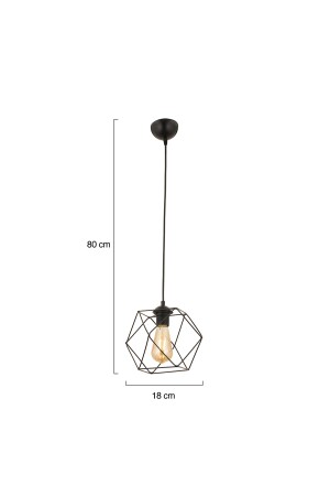 Loris Single Black Wire Pendelleuchte Moderne Pendelleuchte Küche Wohnzimmer Pendelleuchte Kronleuchter 3567-01-BL - 8