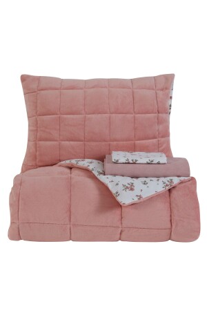 Lorrie Tek Kişilik Baskılı Tedy Comfort Set Pudra - 8