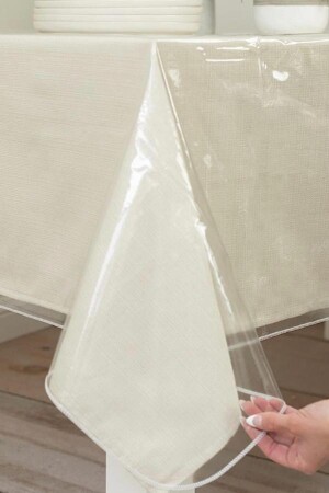 Löschbare PVC-Tischdecke mit Ziernähten - 1